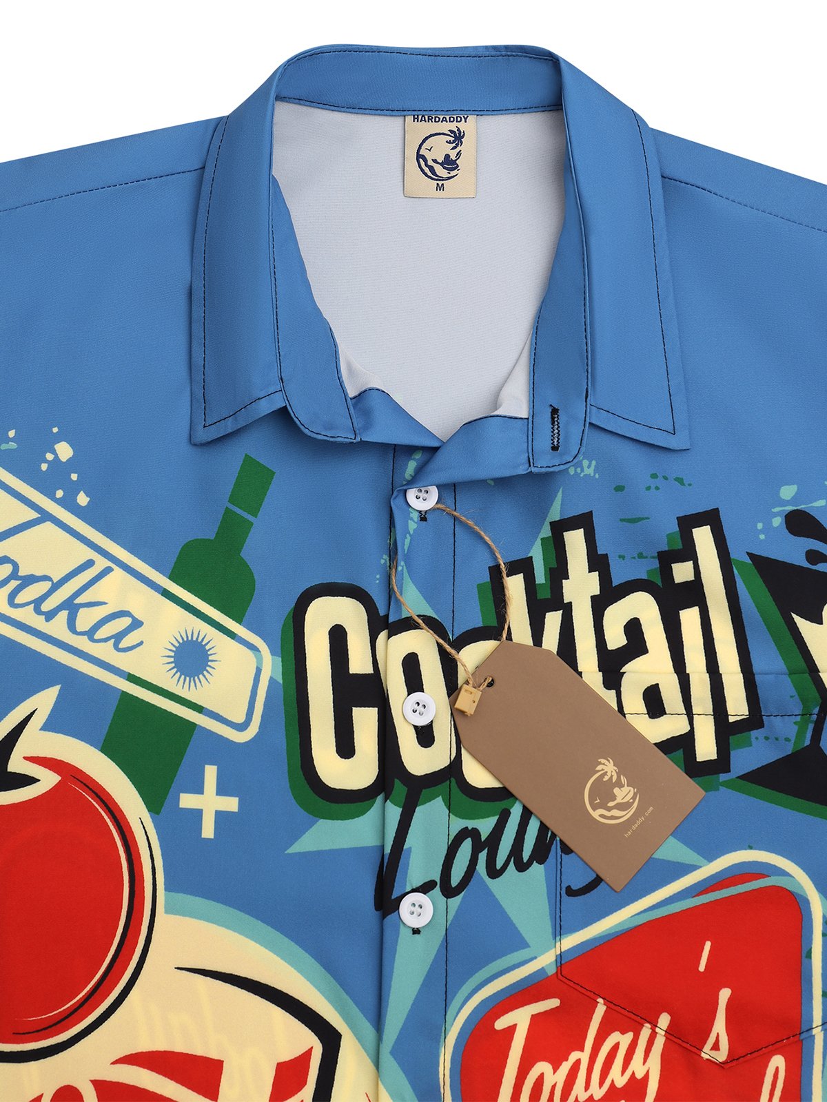 Cocktail Brusttasche Kurzarm Hawaiische Bluse