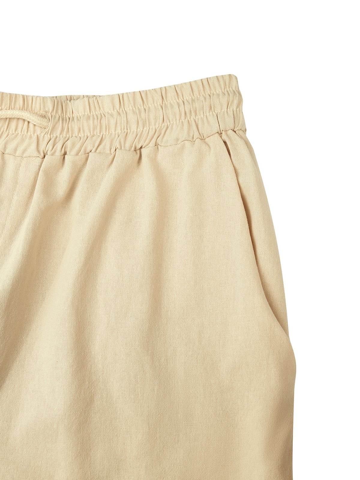 Herren Leinen Shorts Multi-Pocket Krawatte Cargohosen