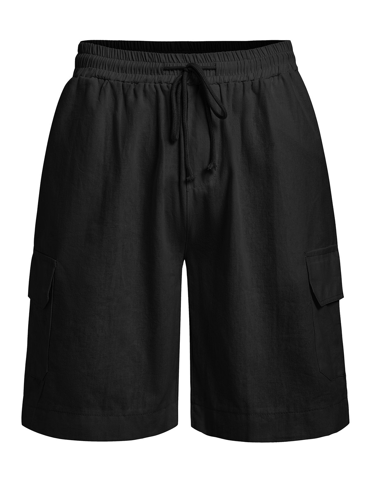 Herren Leinen Shorts Multi-Pocket Krawatte Cargohosen