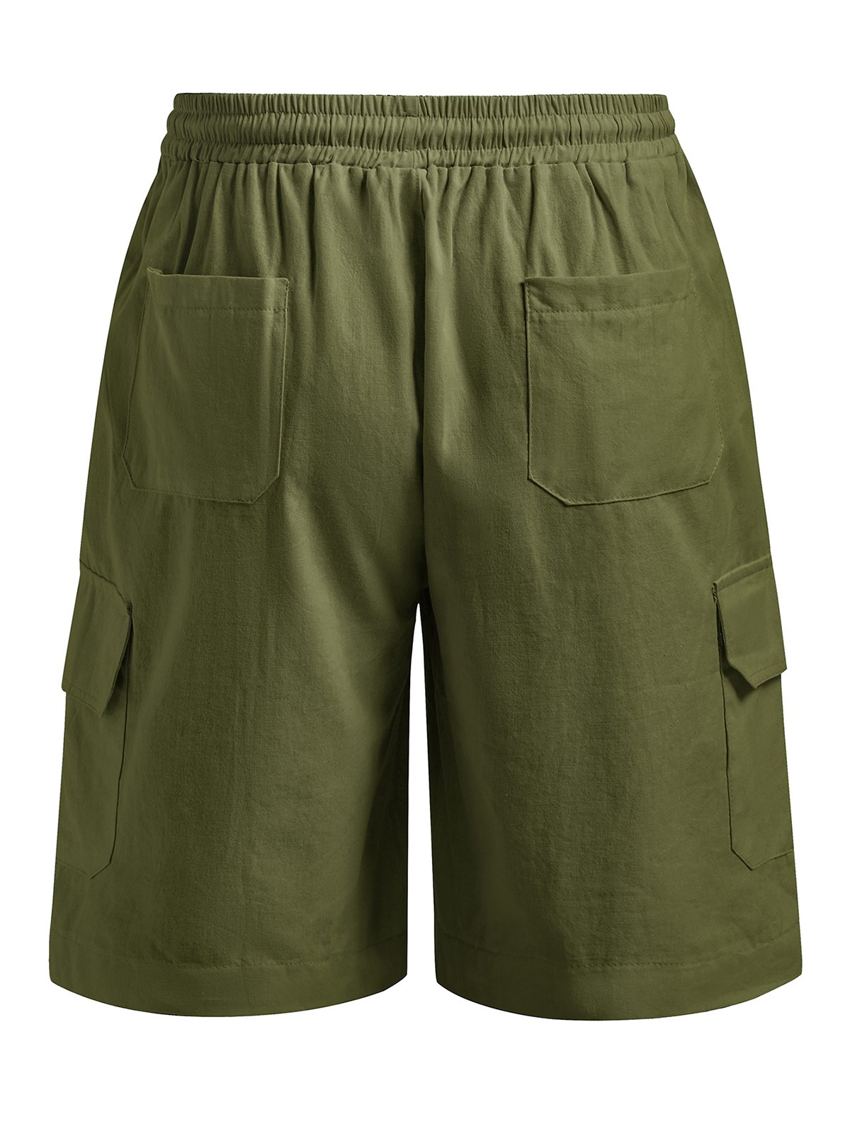 Herren Leinen Shorts Multi-Pocket Krawatte Cargohosen