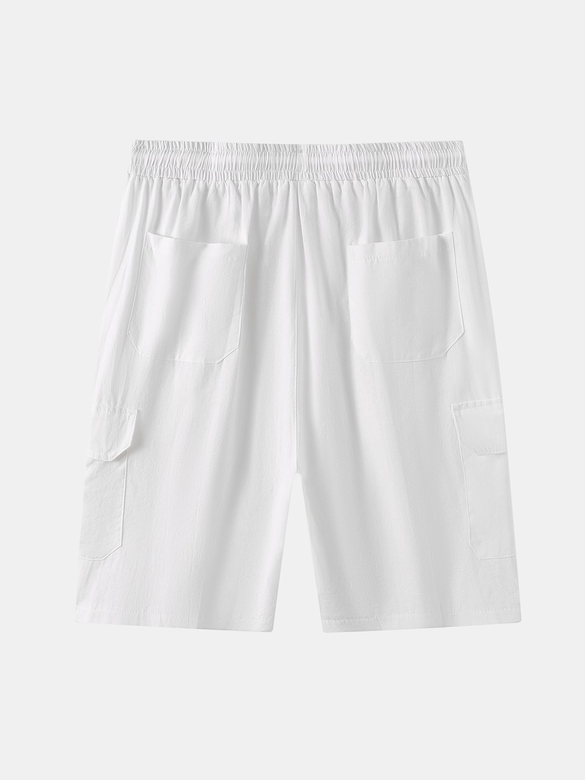 Herren Leinen Shorts Multi-Pocket Krawatte Cargohosen