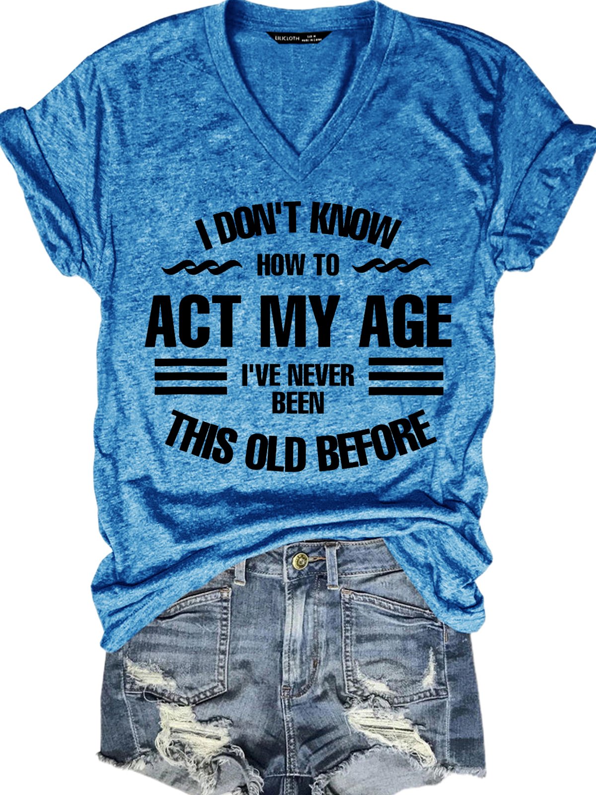 Lustig Ich nicht Kennt Wie zu Gesetz meine Alter V-Ausschnitt Kurzarm T-Shirt