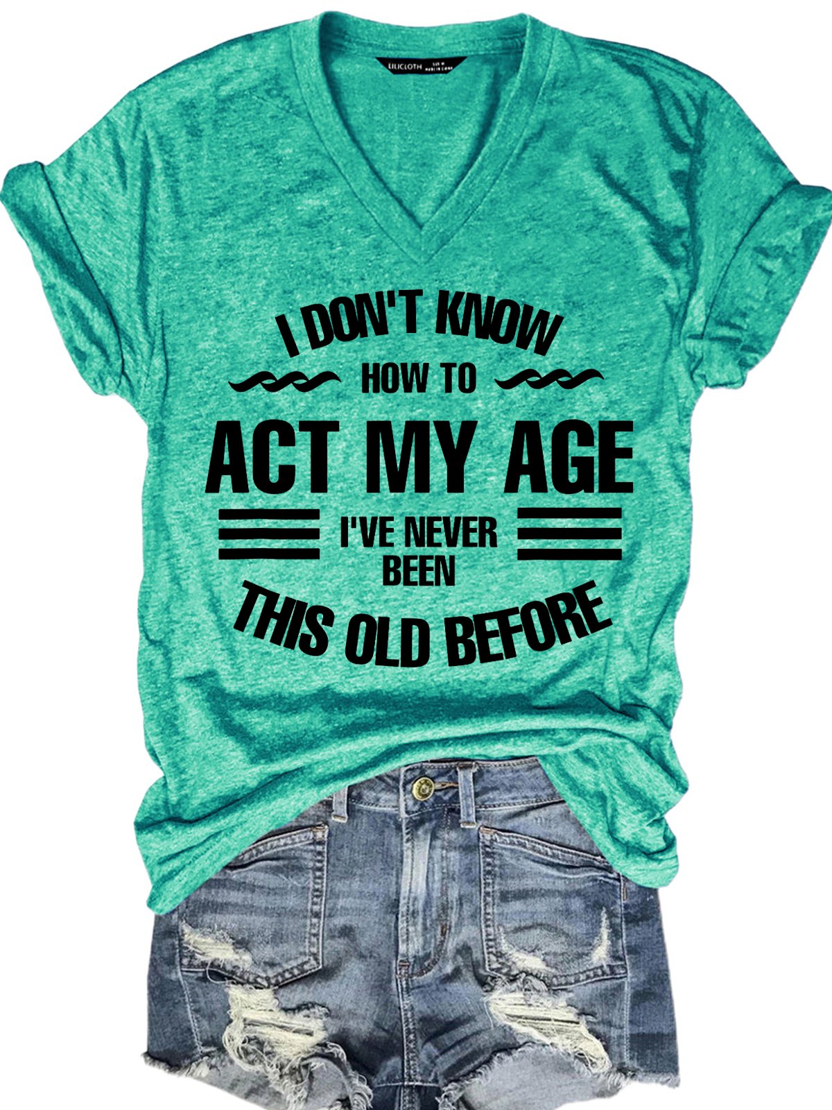 Lustig Ich nicht Kennt Wie zu Gesetz meine Alter V-Ausschnitt Kurzarm T-Shirt