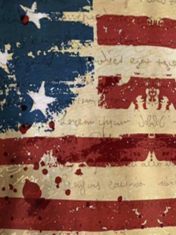 Vereinigte Staaten von Amerika Flagge Print Kurzarm Lässig Oberteile