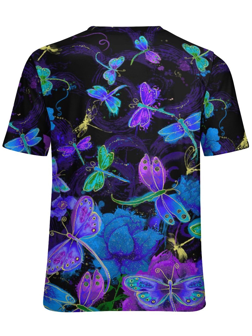Damen Libelle Print Rundhals T-Shirt