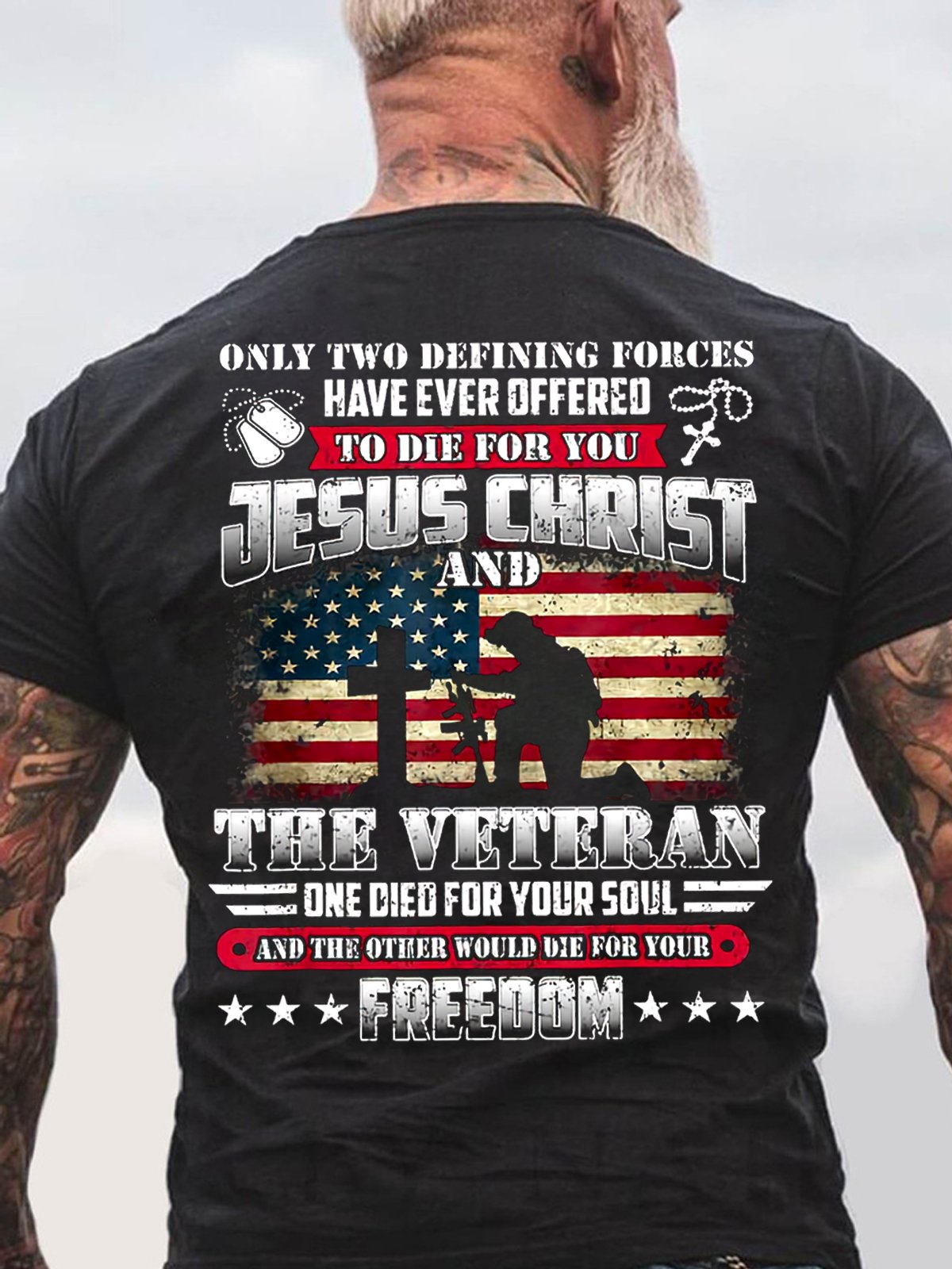 Herren Gott Jesus CHRISTUS sterben für Ihre Seele Veteranen für Ihre Freiheit Retro Baumwolle T-Shirt