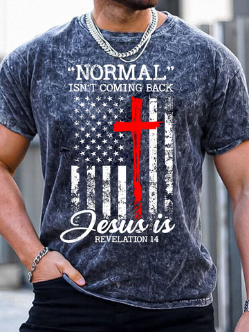 Herren normal Ist nicht Kommen Zurück Jesus ist Textbriefe Lässig Weit T-Shirt