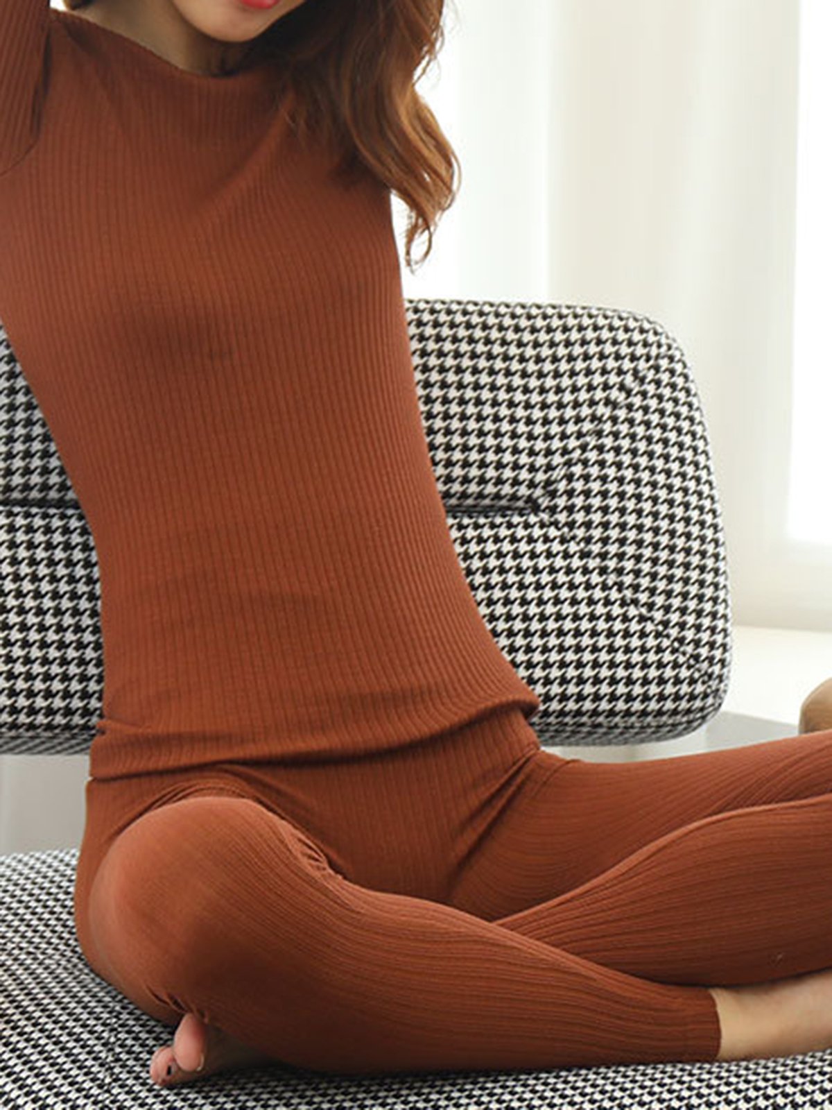 Damen thermal Hohe Elastizität Bodenbildung Unterwäsche Set Große Größen
