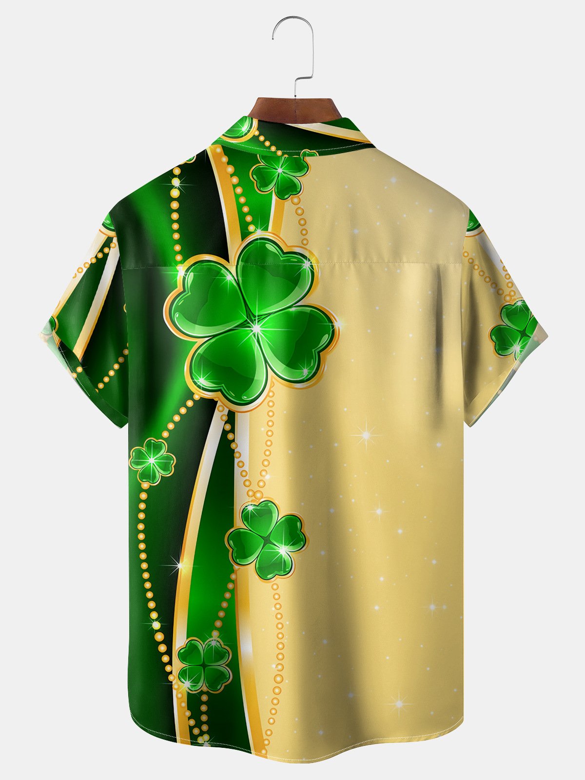 NS. Patricks Day Brusttasche Kurzarm Lässig Bluse