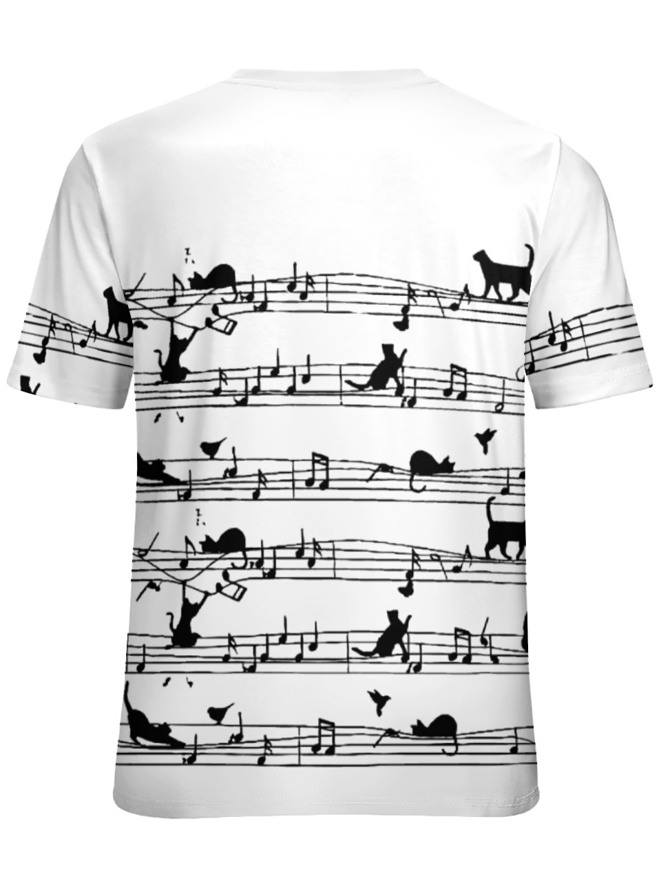 Damen Lustig Katze Rundhals Weit Einfach T-Shirt