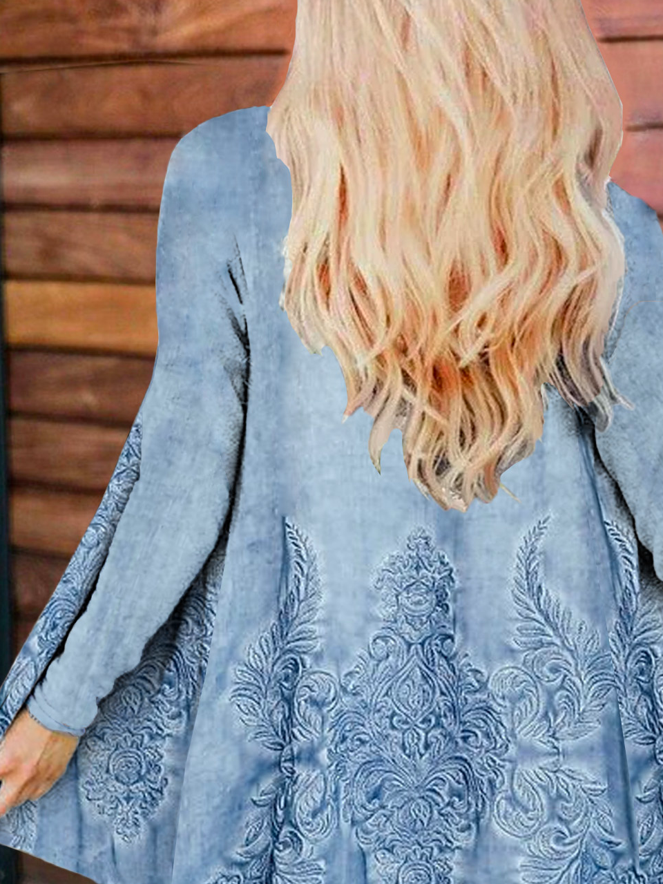 Lässig zufällig Print Poncho