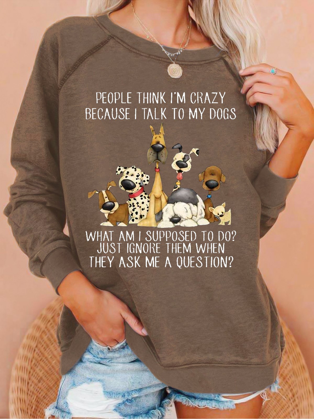 Damen Lustig Hund Liebhaber Lässig Sweatshirt