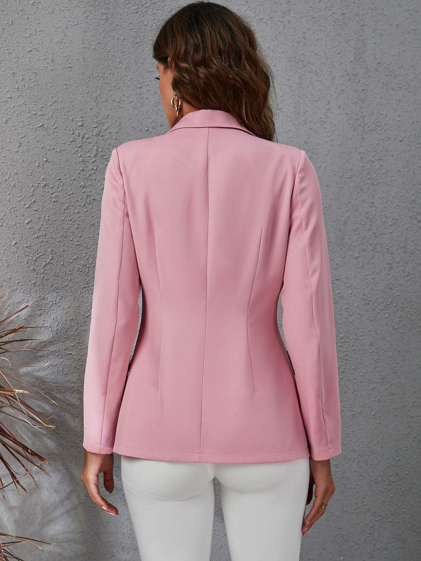 Sonstiges Lässig Weit Unifarben Blazer