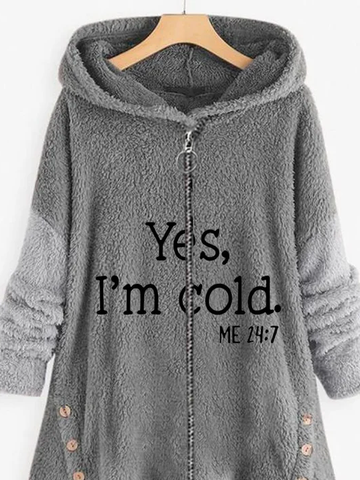Damen Lustig Ja I'm kalt Lässig Teddy Jacke