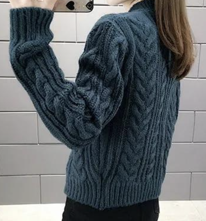 Lässig Unifarben Langarm Schnalle Strickjacke