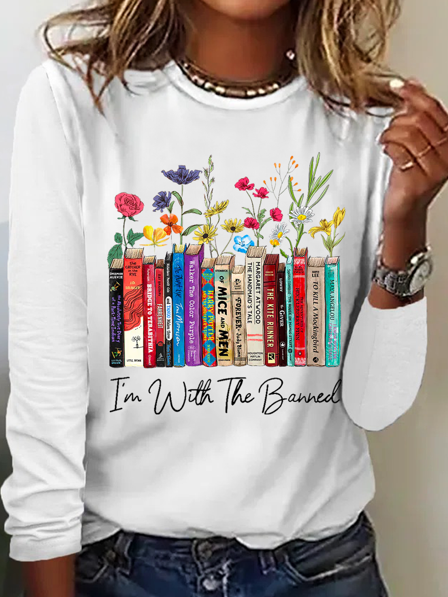 Damen I'm Mit das Verboten Blumen Buch Liebhaber Geschenk Baumwollmischung Lässig Bluse