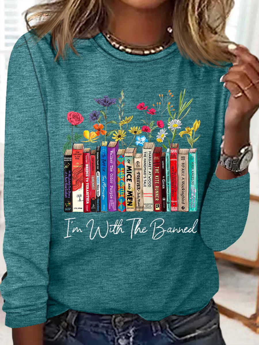 Damen I'm Mit das Verboten Blumen Buch Liebhaber Geschenk Baumwollmischung Lässig Bluse