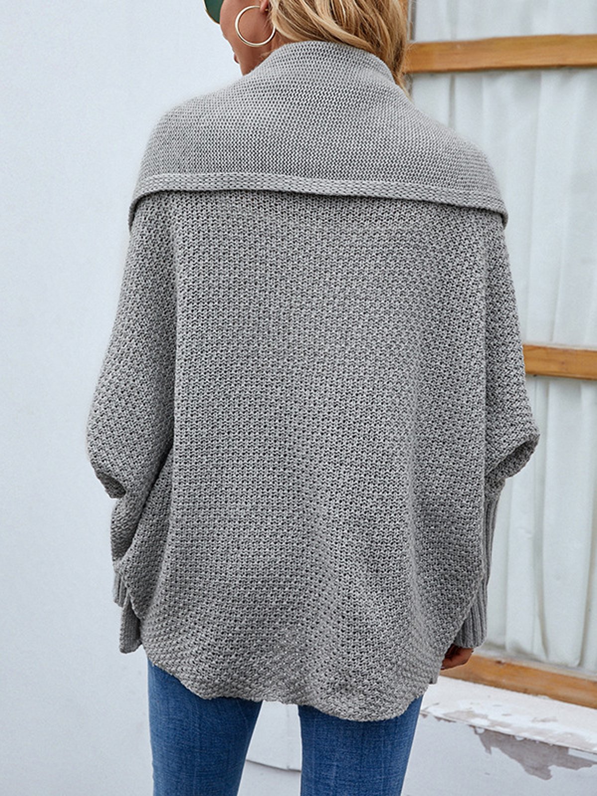 Weit Lässig Strickjacke
