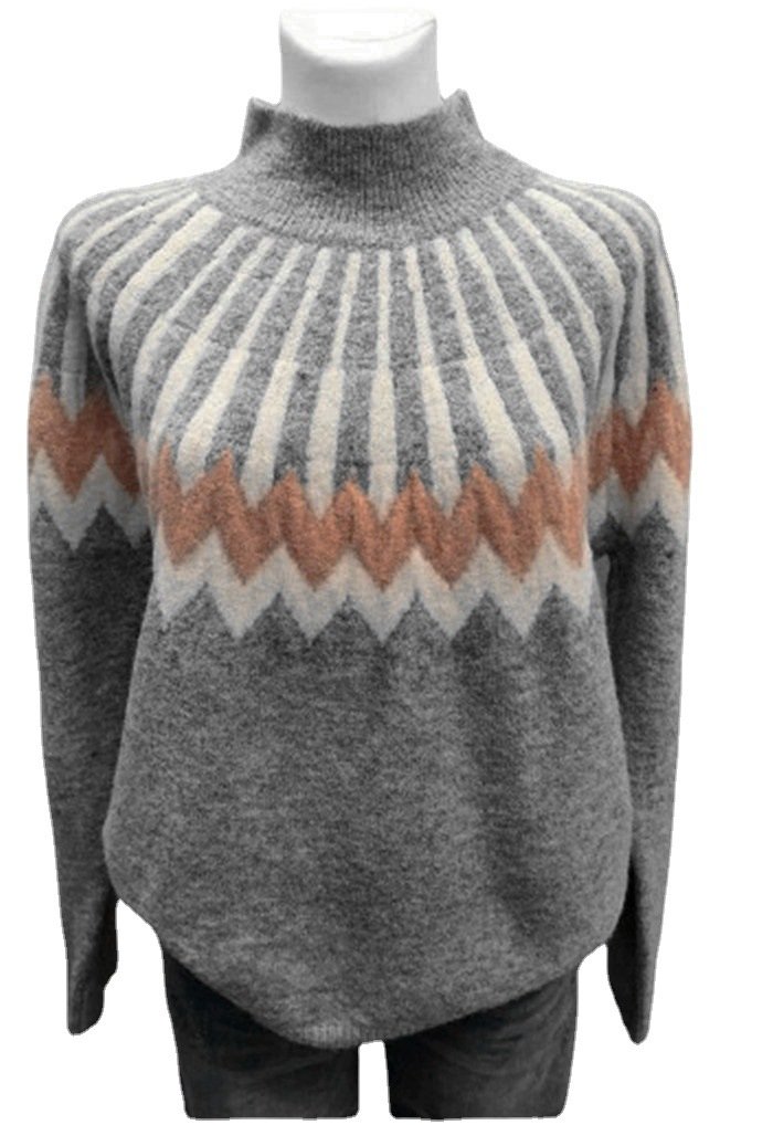 Regelmäßige Passform Acryl Lässig Rundhals Pullover