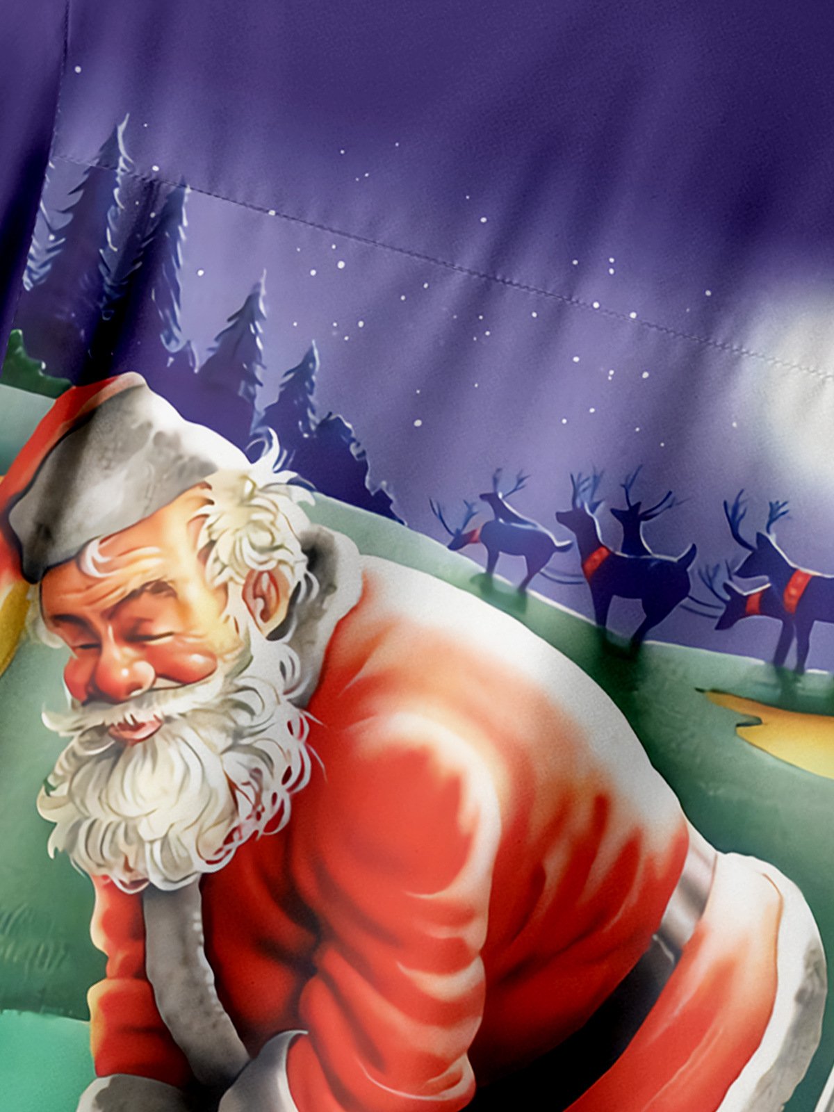 Golf Weihnachtsmann Brusttasche Kurzarm Urlaub Bluse