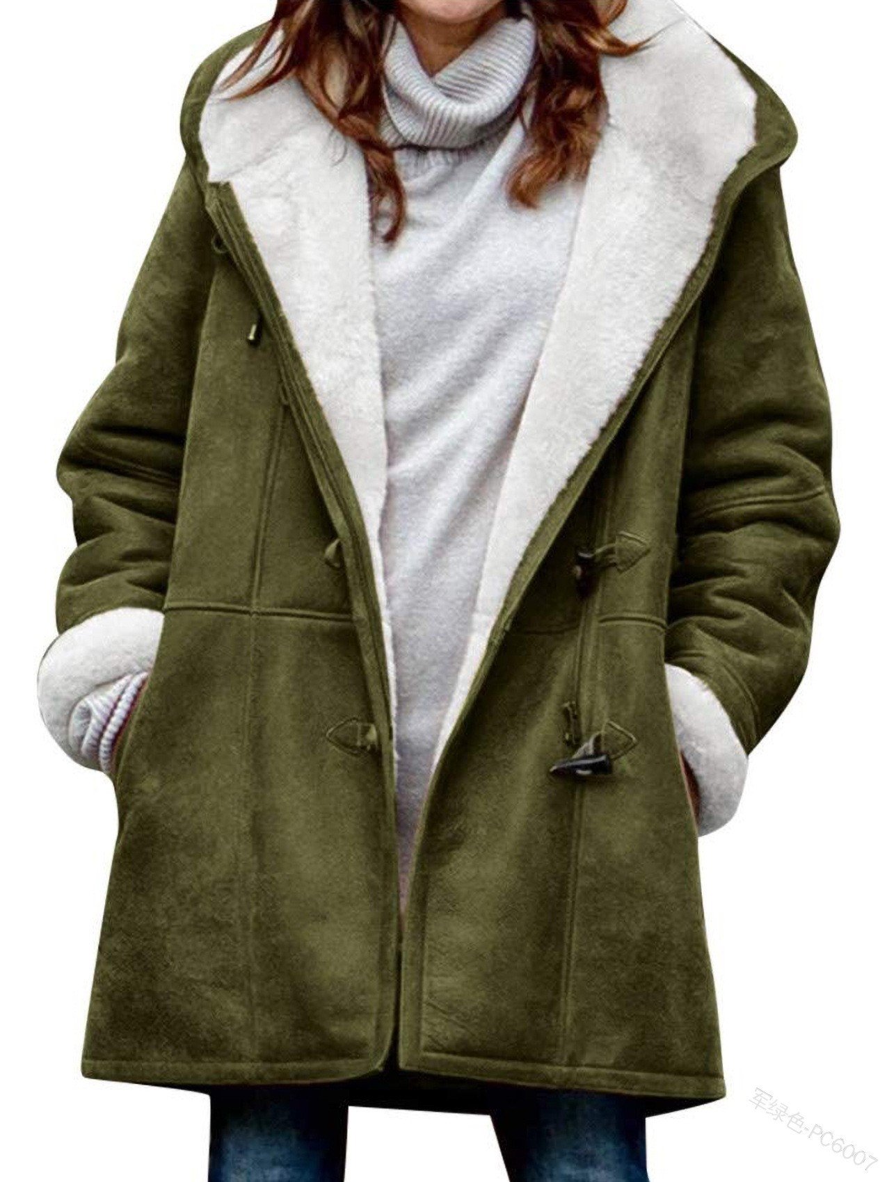 Lässig Weit Teddy Jacke
