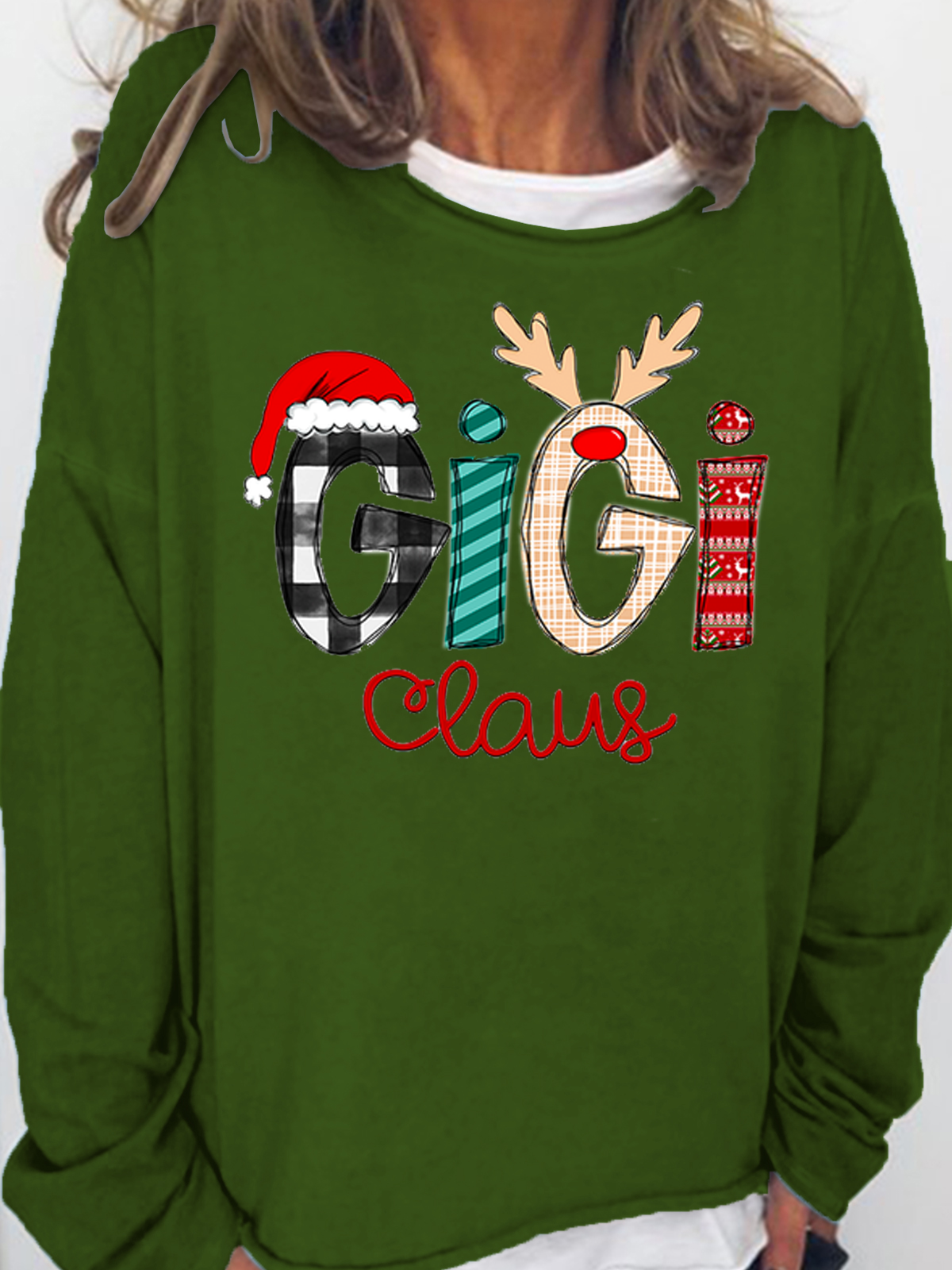 Gigi Familie Beste Geschenke für Weihnachten Lässig Rundhals Baumwollmischung Sweatshirt
