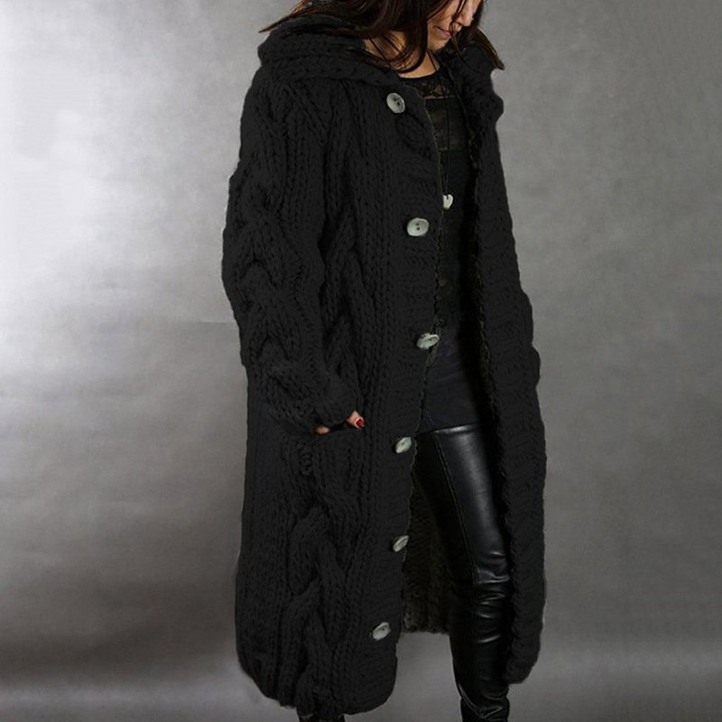 Lässig Wolle/Stricken Unifarben Strickjacke