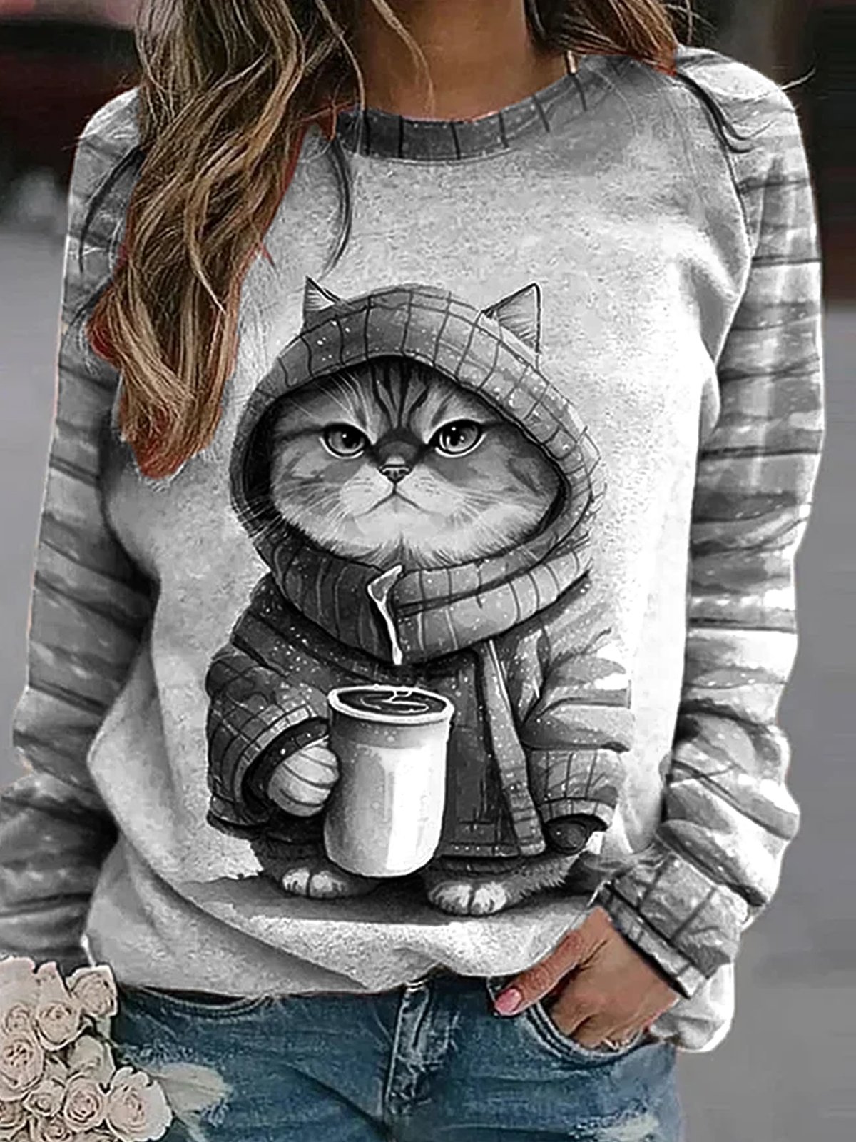 Katze Lässig Sweatshirt