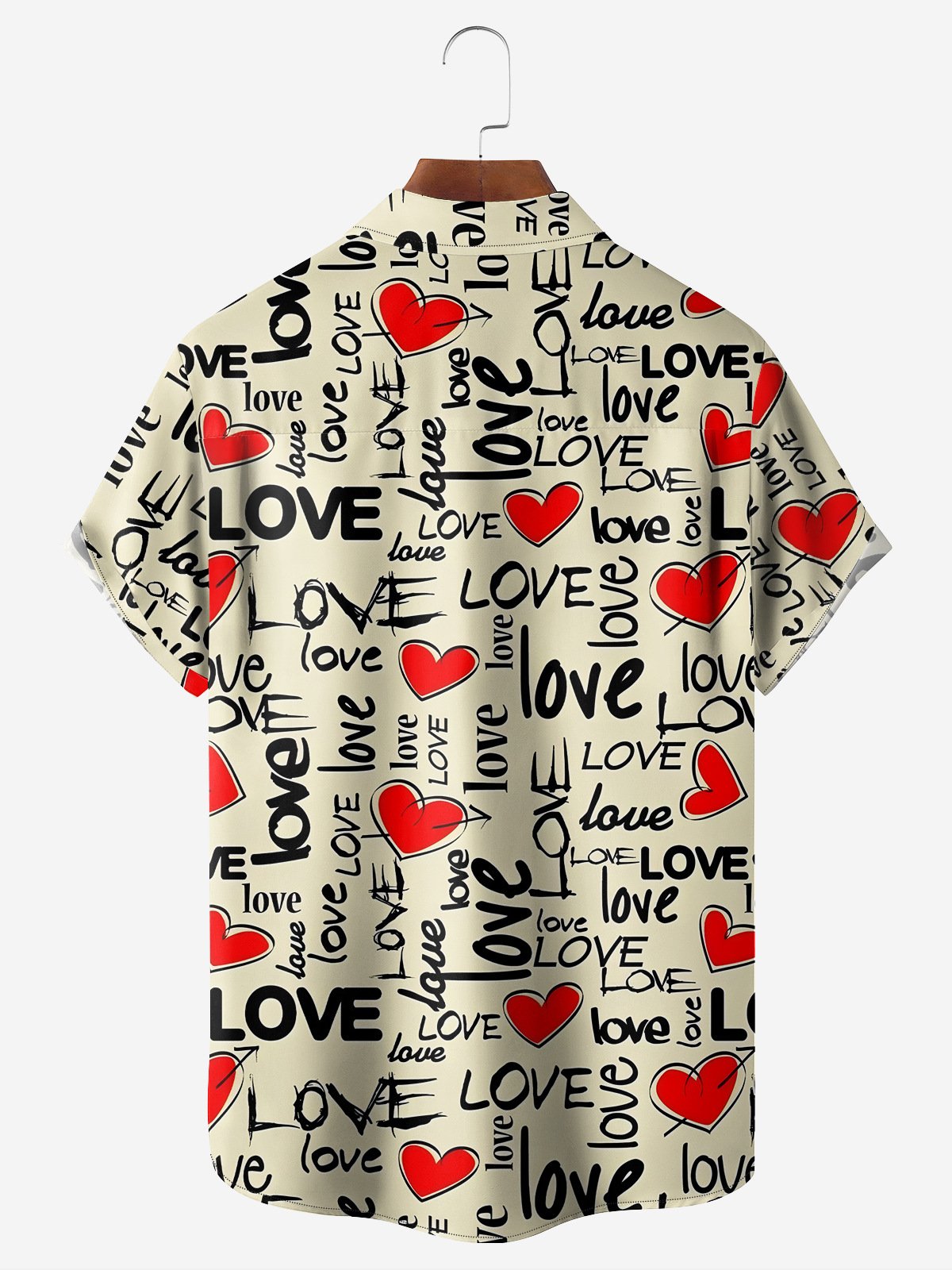 Valentin liebes Herz Brusttasche Kurzarm Hawaiische Bluse