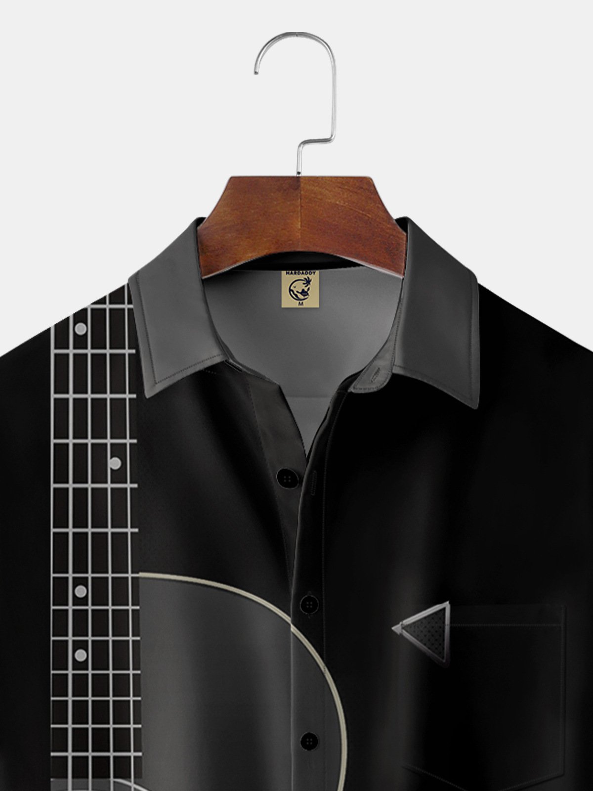 Musik- Gitarre Revers Brusttasche Hawaiische Bluse