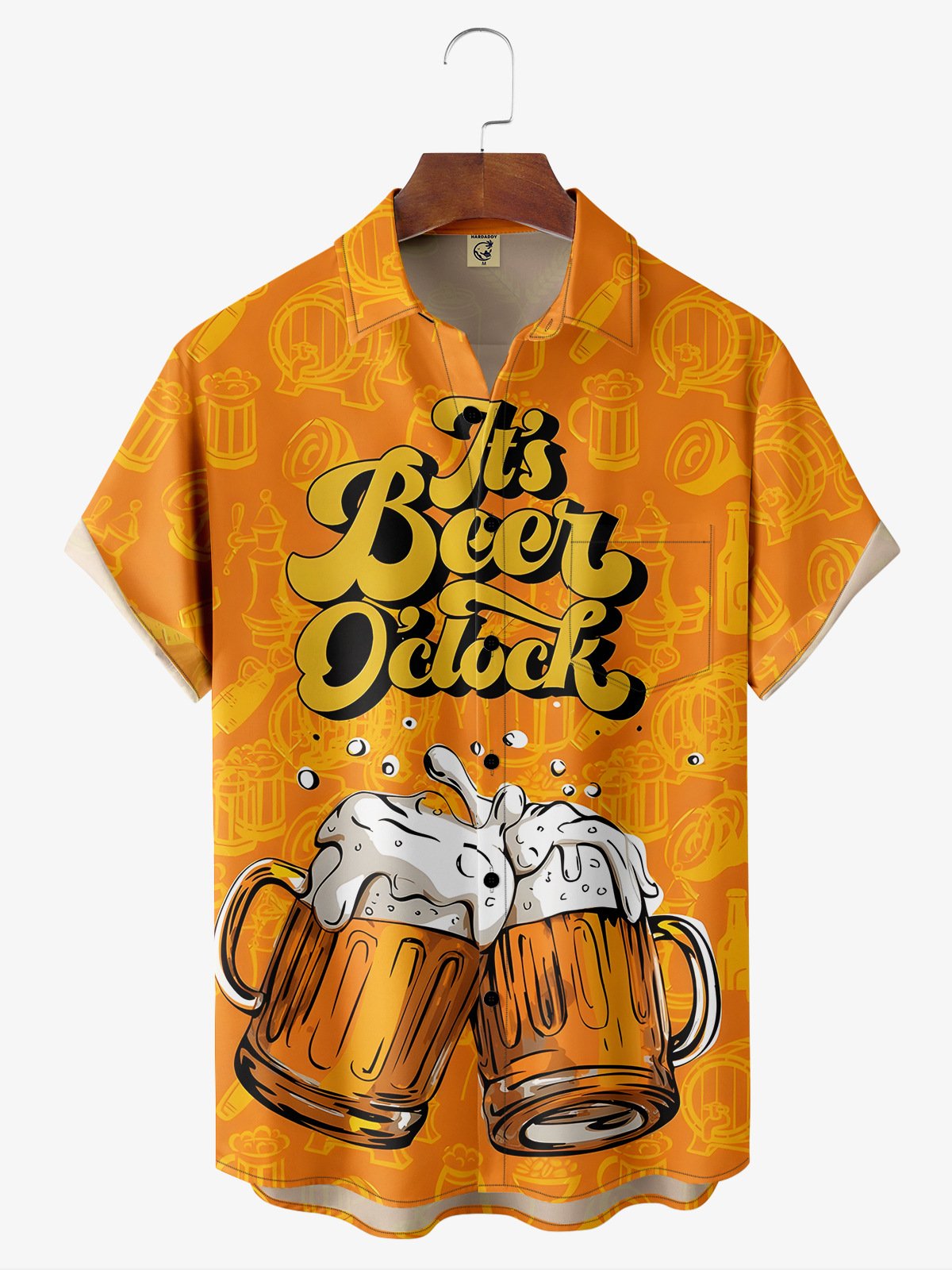 Bier Brusttasche Kurzarm Hawaiische Bluse