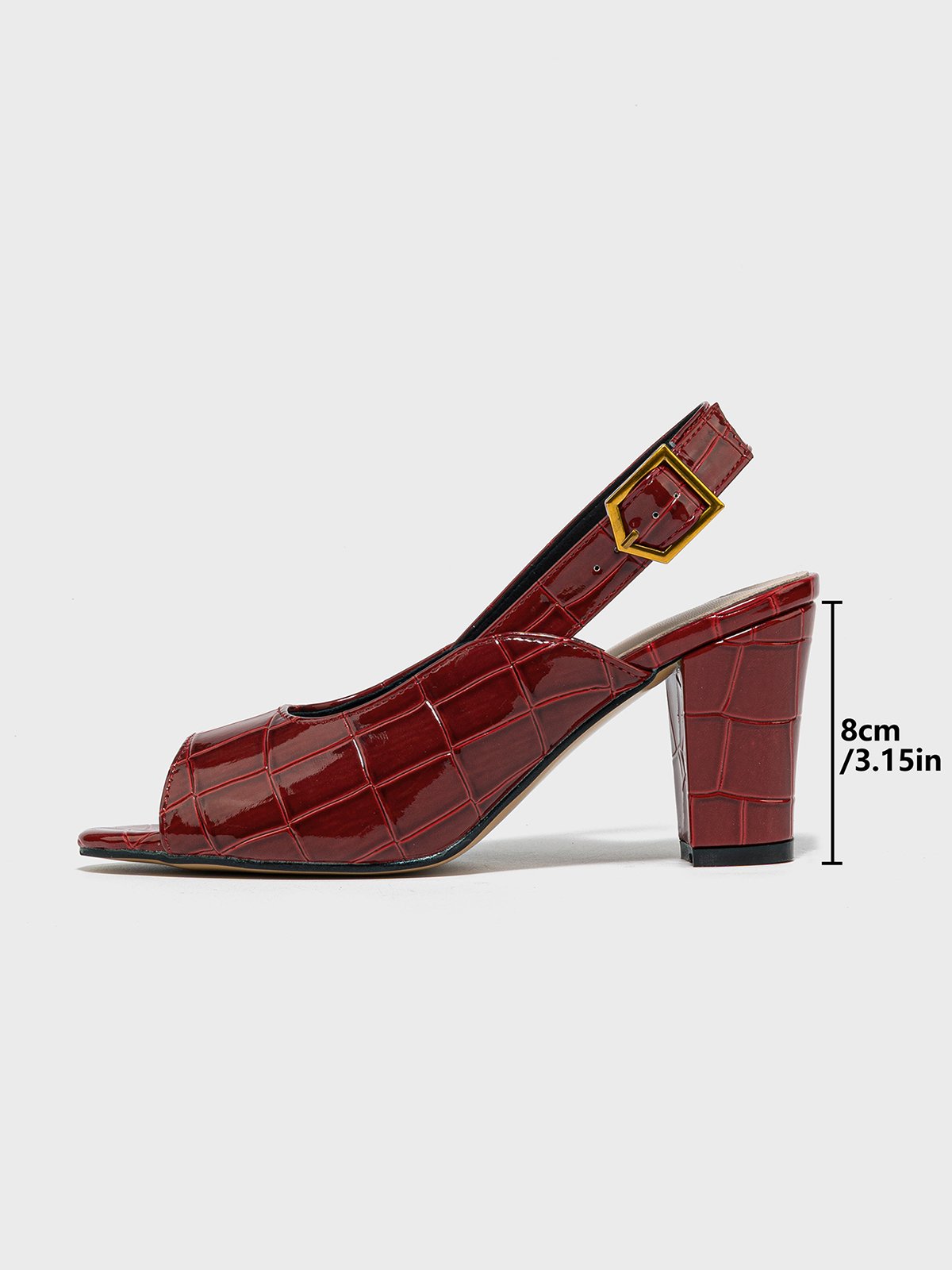 minimalistisch Geprägt Blockabsatz Peep-Toe-Sandalen