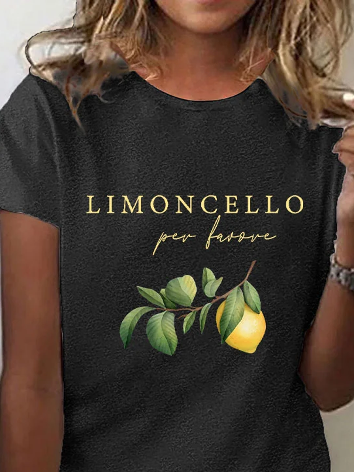 Capri Italien "Limoncello pro Favore" Print T-Shirt