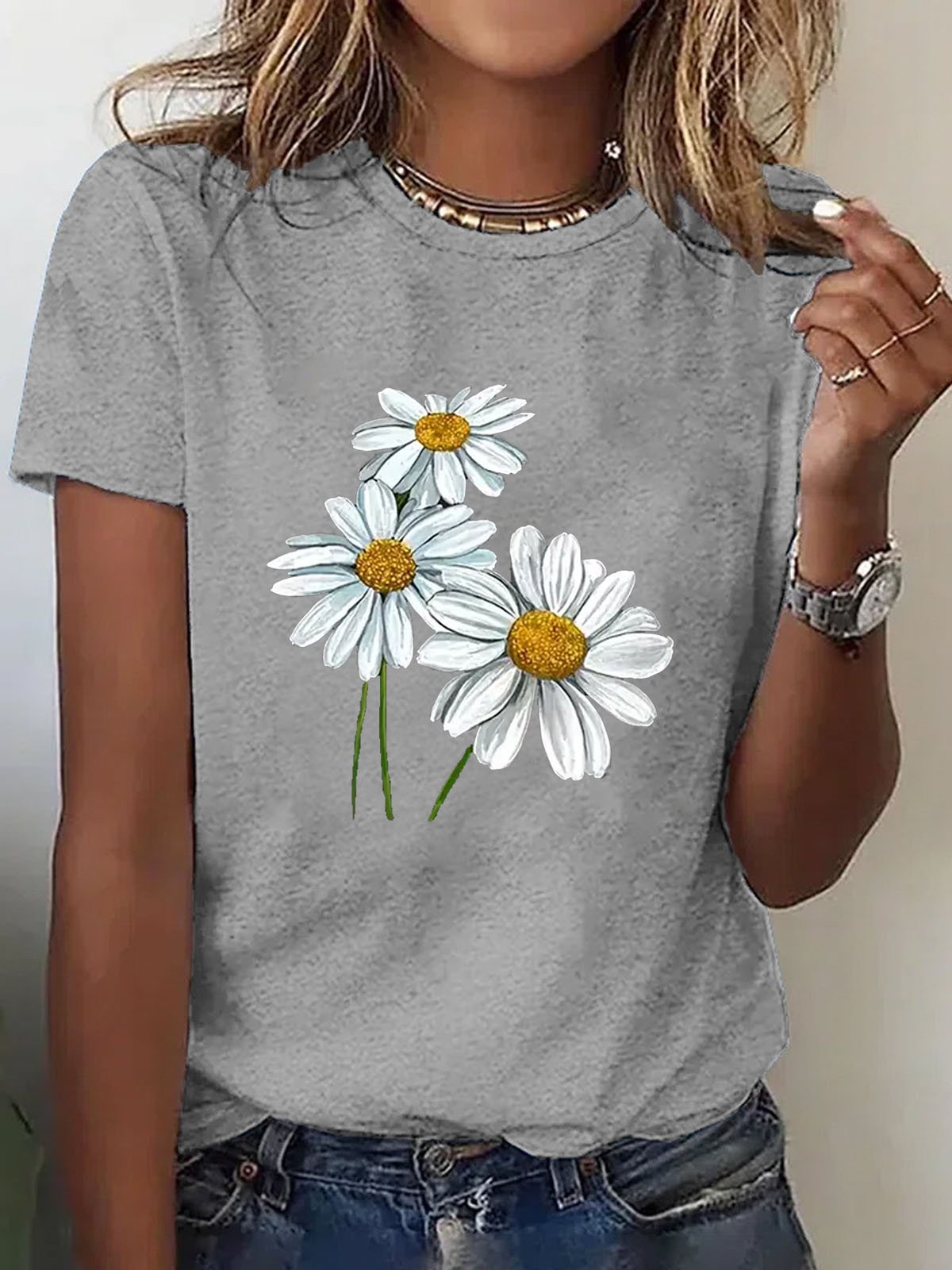 Lässig Gänseblümchen T-Shirt