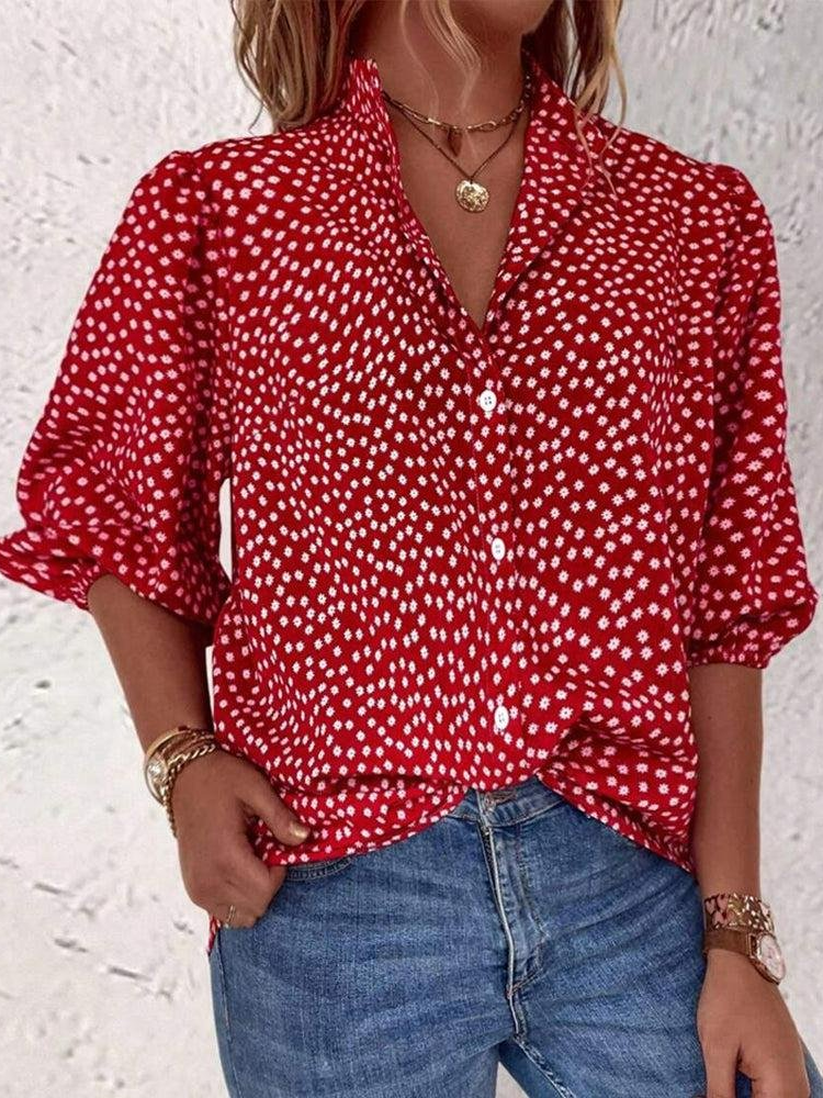 Lässig Weit Polka Dots Bluse