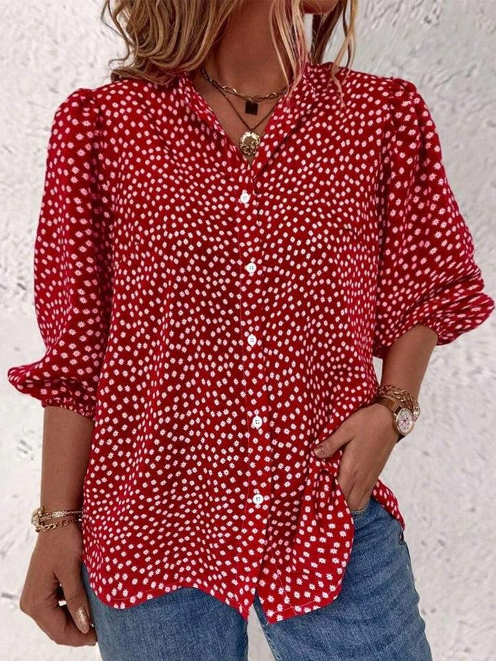 Lässig Weit Polka Dots Bluse