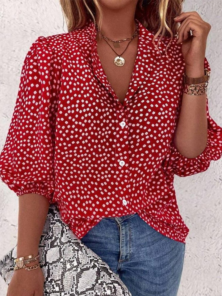 Lässig Weit Polka Dots Bluse