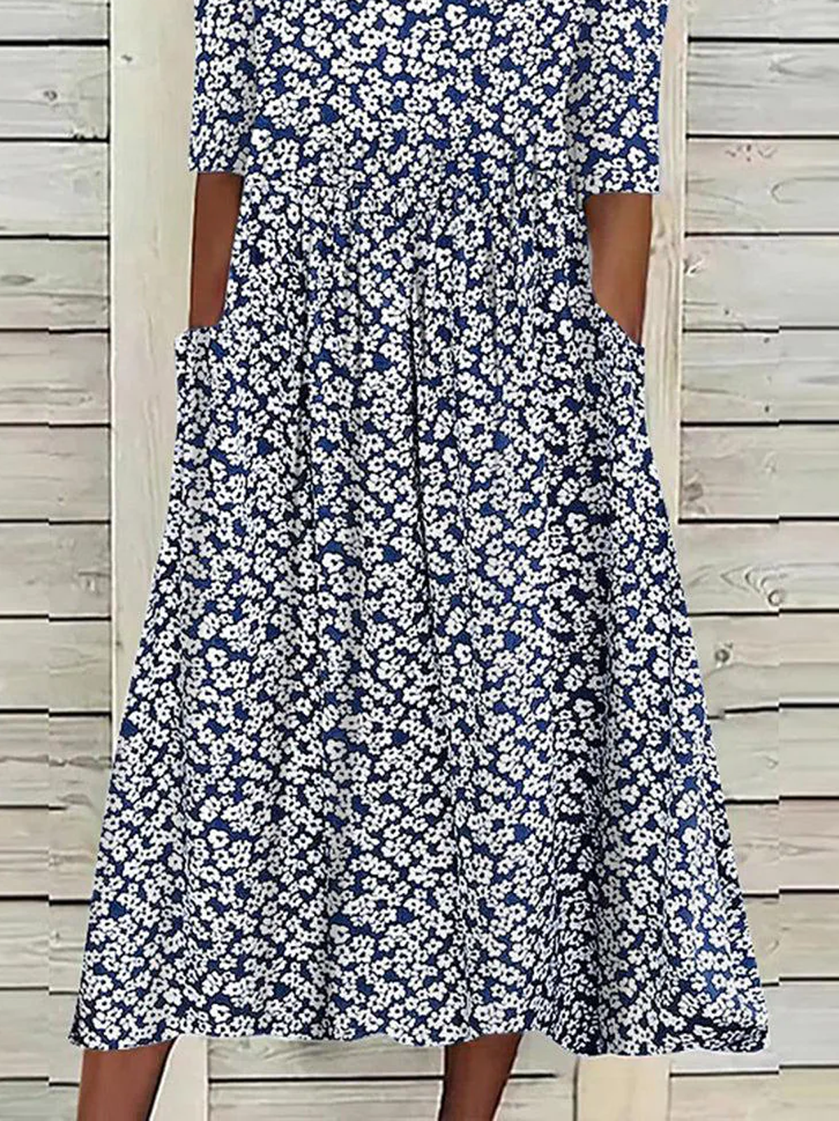 Lässig Blumen Kleid mit Nein