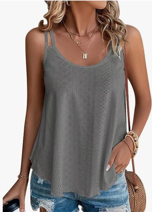 Lässig Loose Locker Cami Top Unifarben