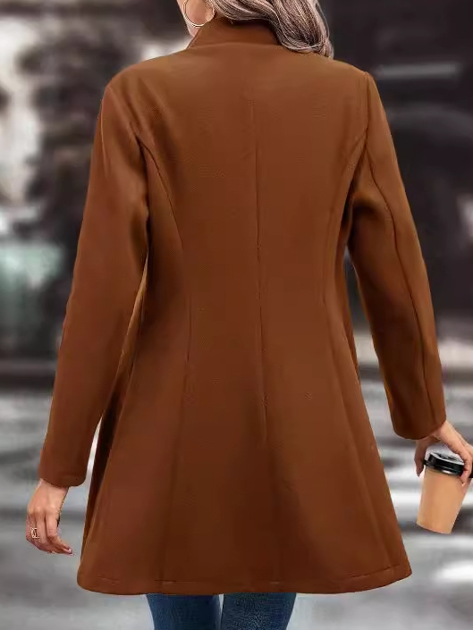 Weit Schalkragen Lässig Unifarben Jacke