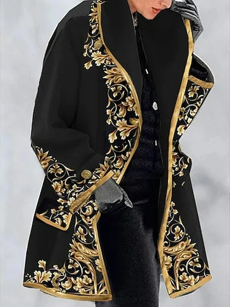 Weit Fluff/Granular-Fleece-Stoff Lässig Jacke