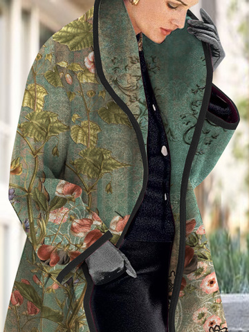 Weit Fluff/Granular-Fleece-Stoff Lässig Jacke