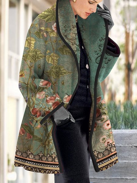 Weit Fluff/Granular-Fleece-Stoff Lässig Jacke