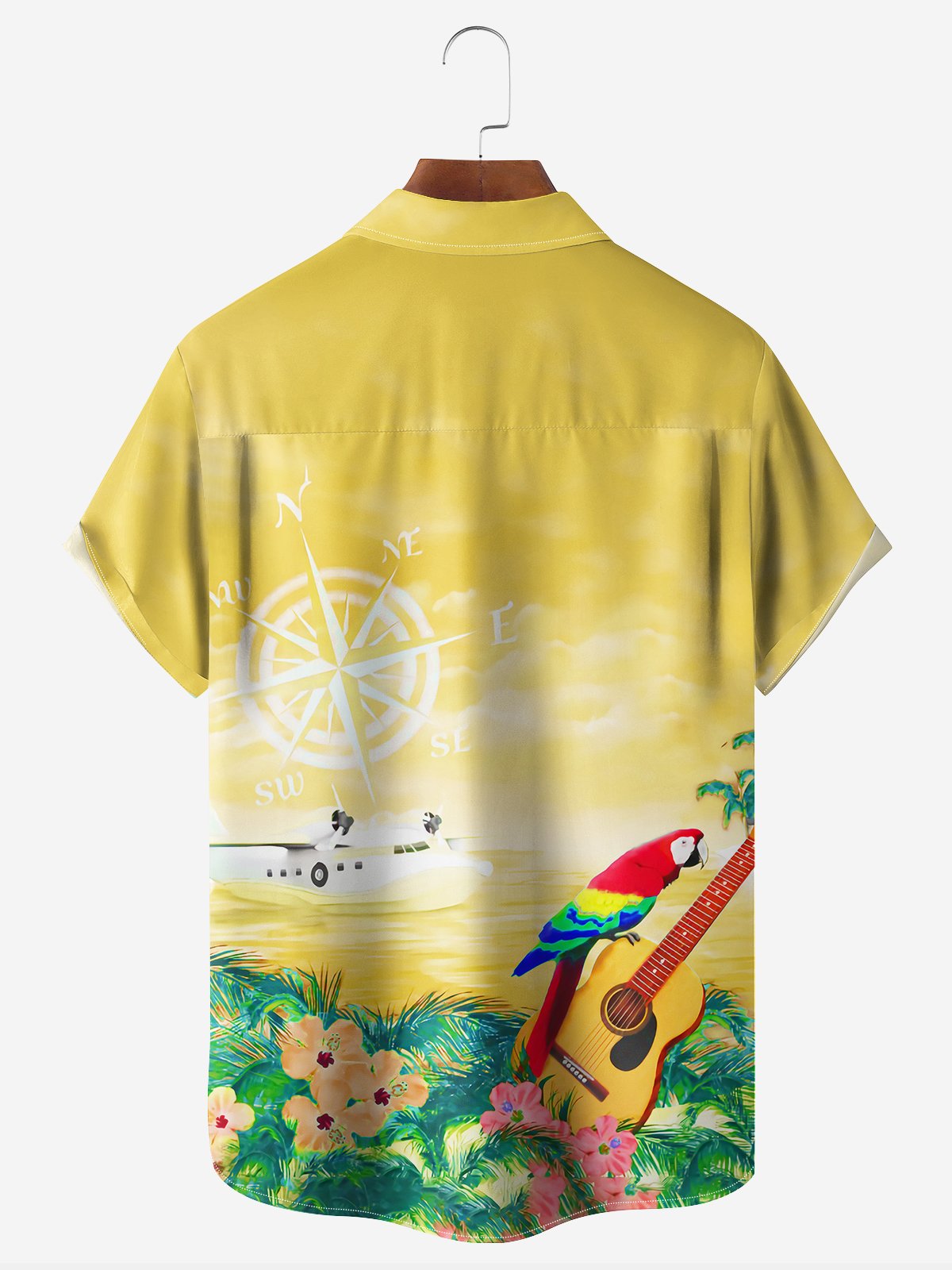 IM RUHESTAND Nicht meine Problem Nicht mehr Brusttasche Kurzarm Hawaiische Bluse