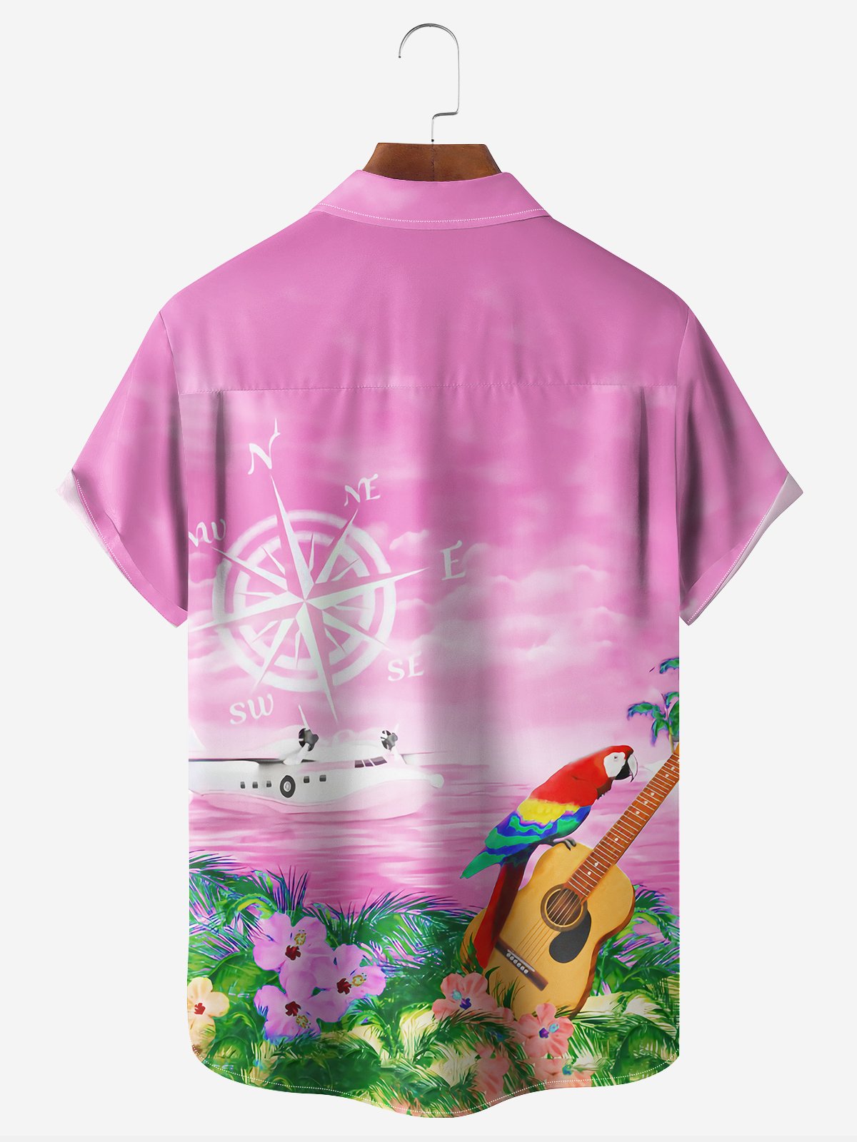 IM RUHESTAND Nicht meine Problem Nicht mehr Brusttasche Kurzarm Hawaiische Bluse
