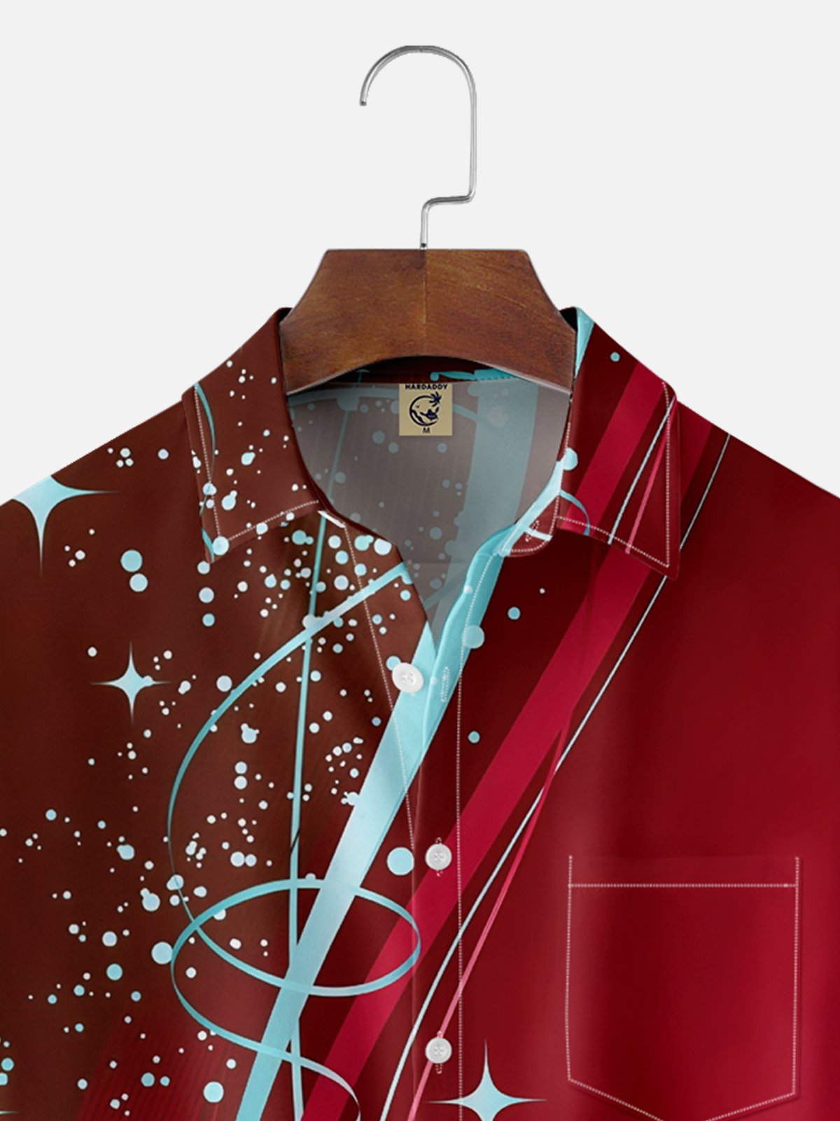 Kunst Zeilen Brusttasche Kurzarm Lässig Bluse
