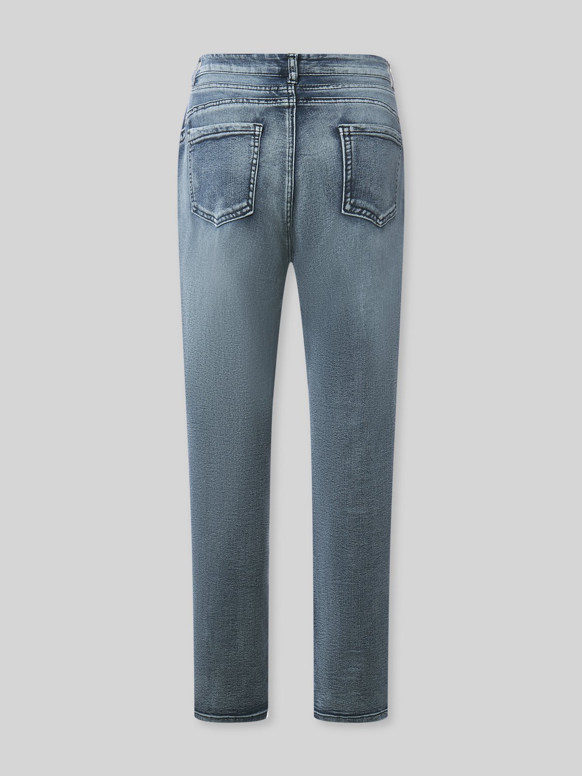 Blau Denim Einfach Unifarben Taschen Jeans
