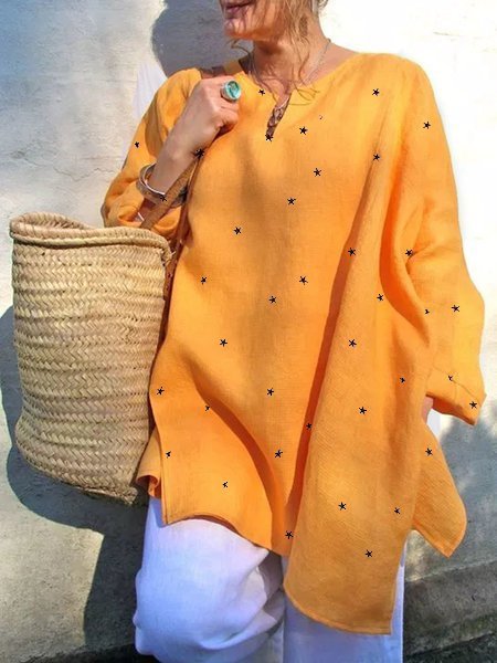 Modetalente Langarm-Bluse mit Sterne-Print Große Größen