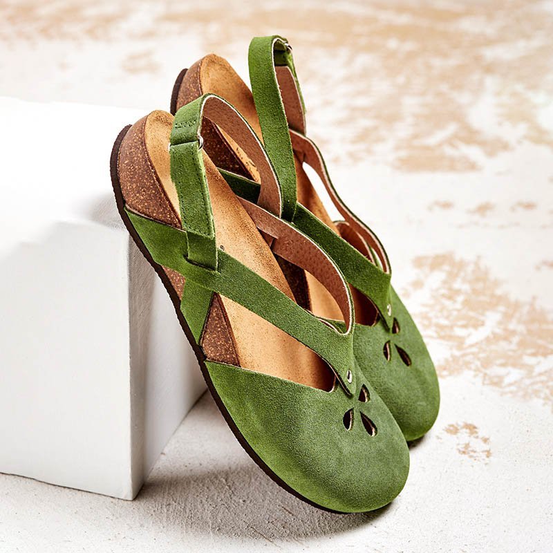 Modetalente Sandalen Lässige Flache Ferse Geschlossene Zehe Dark_Blue Sandalen