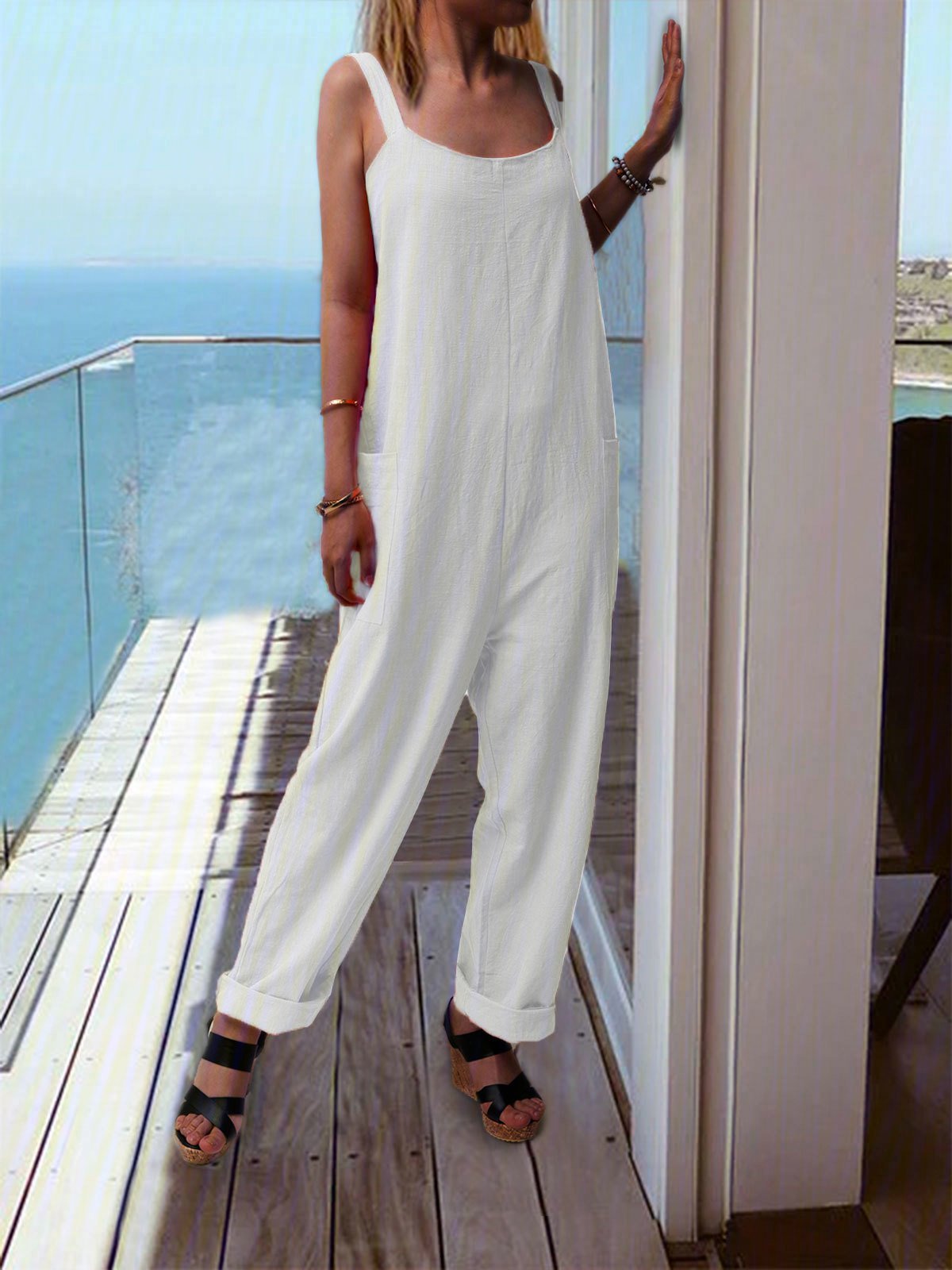 Modetalente Ärmellos Lässig Unifarben Blusen & Tuniken